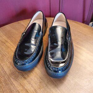 Tod's Black Patent Leather Loafers Women's Driving Moccasins EU Size 40 - US 9.5
